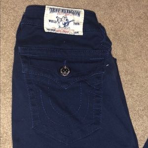 Blue True Religion Cargo Jeans